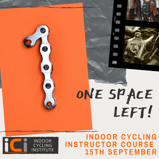 one space left indoor cycling instructor training